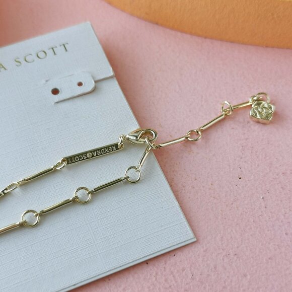 Kendra Scott - Blair White Crystal Gold Jewel Strand Necklace - NEW - Picture 3 of 3